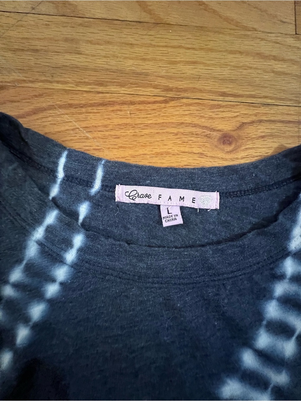 Crave Fame Black and White Tie-Dye Short Sleeve Tee